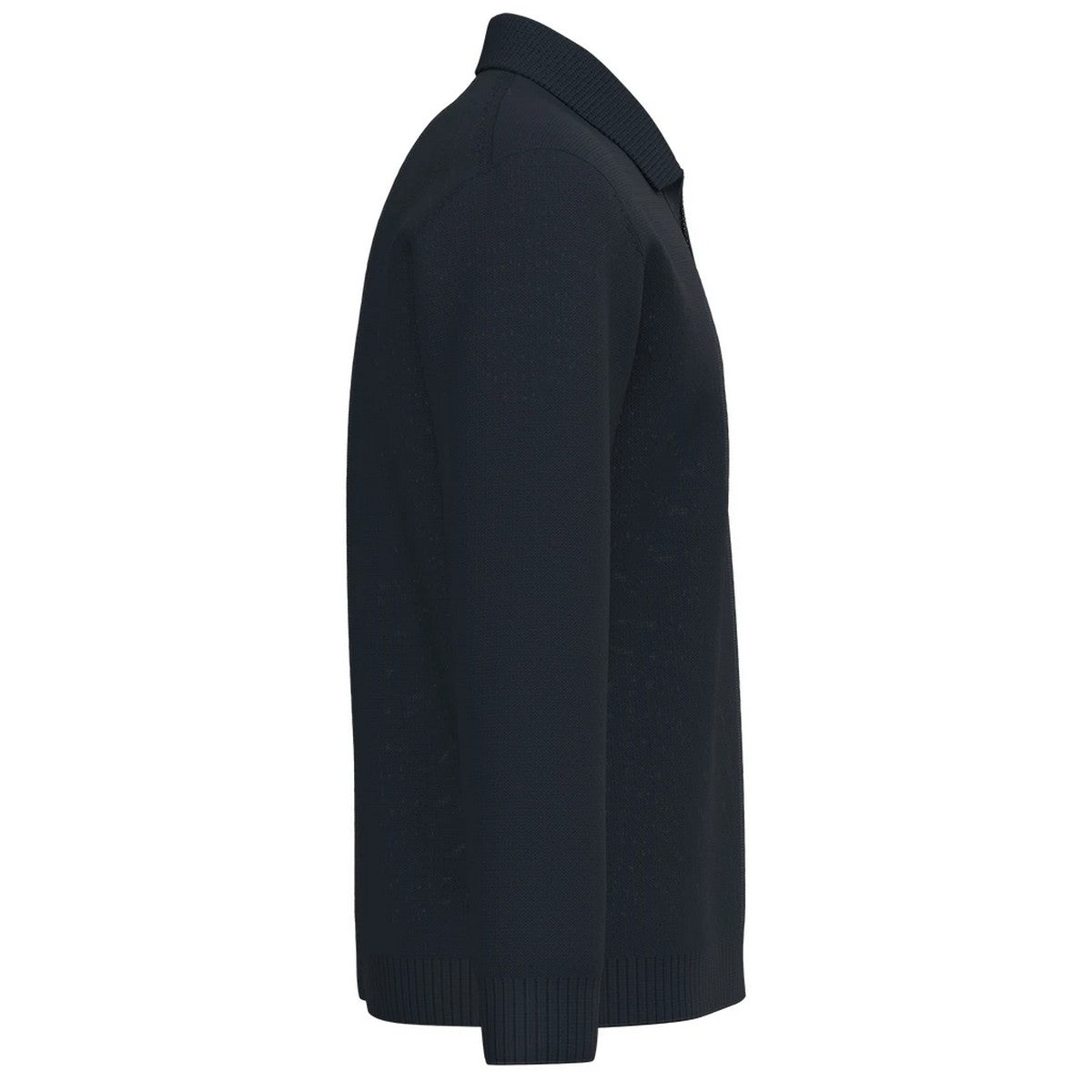 Navy - Side - Spasso Mens Polo Neck Jumper