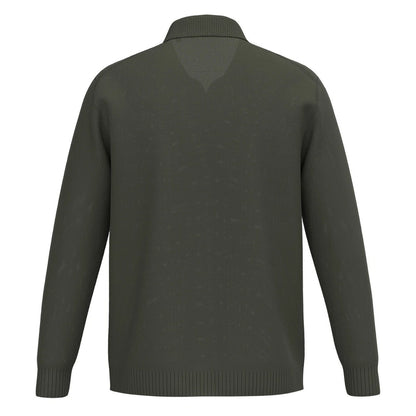 Organic Khaki - Back - Spasso Mens Polo Neck Jumper