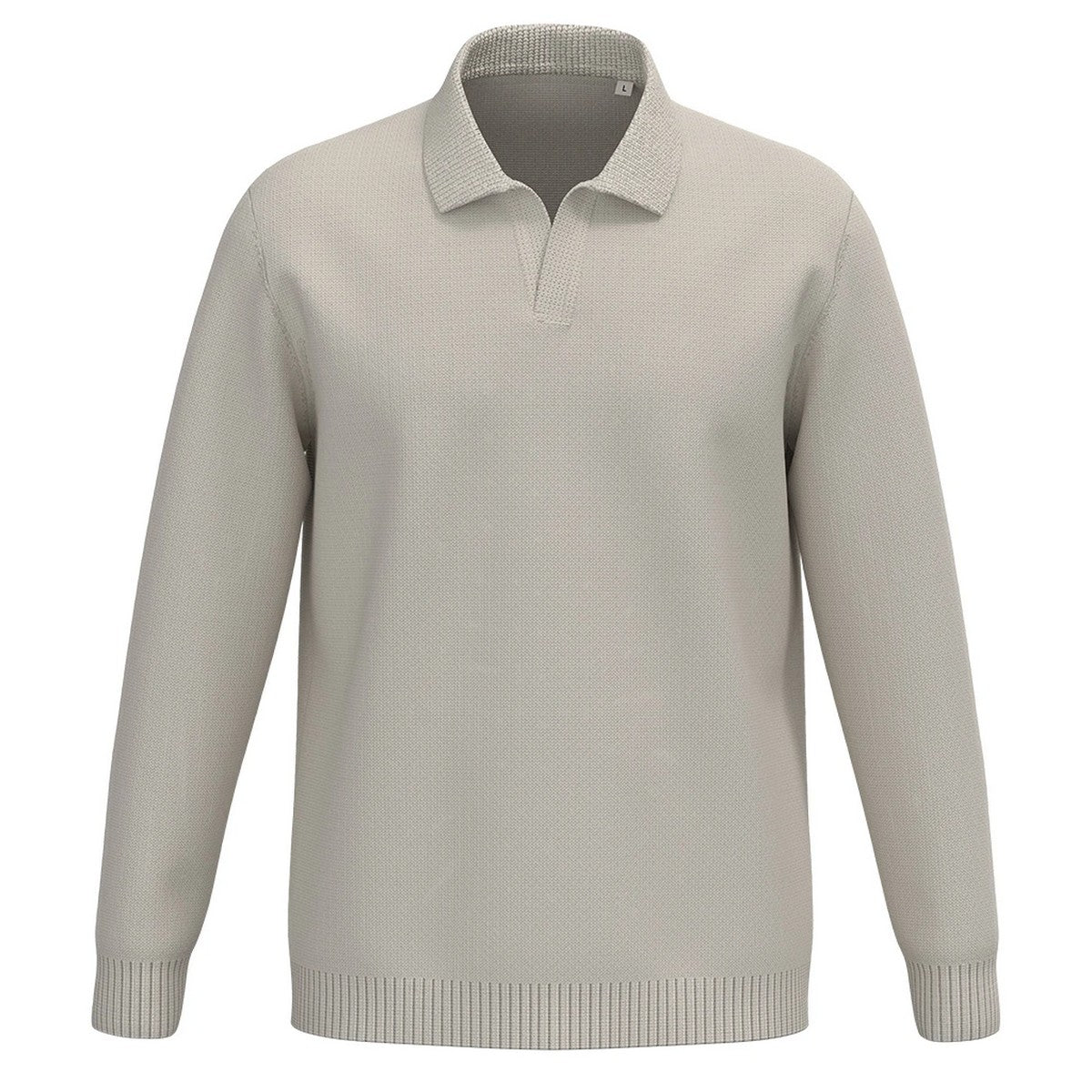 Ivory - Front - Spasso Mens Polo Neck Jumper