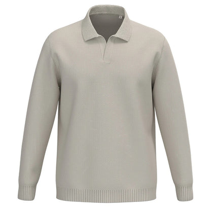 Ivory - Front - Spasso Mens Polo Neck Jumper