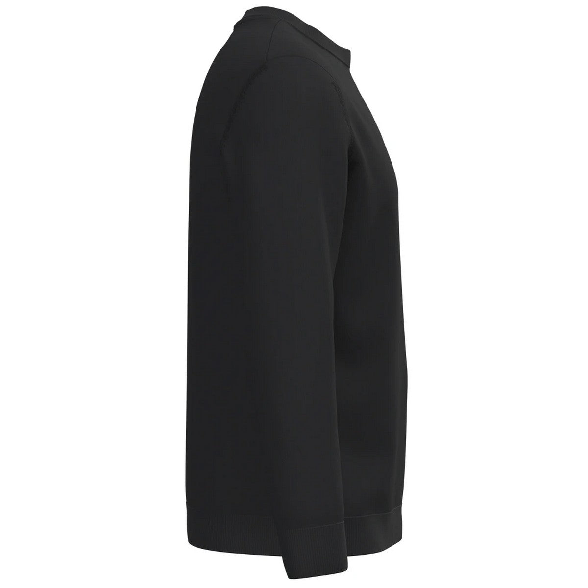 Black - Side - Spasso Mens Round Neck Jumper