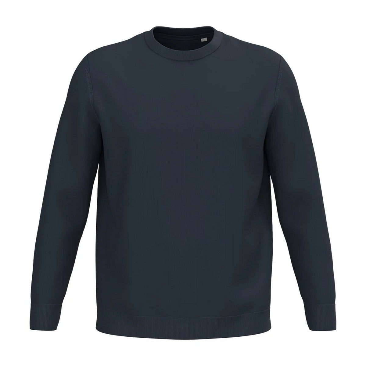 Navy - Front - Spasso Mens Round Neck Jumper