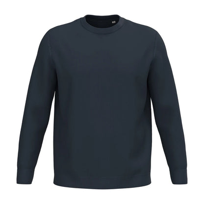 Navy - Front - Spasso Mens Round Neck Jumper