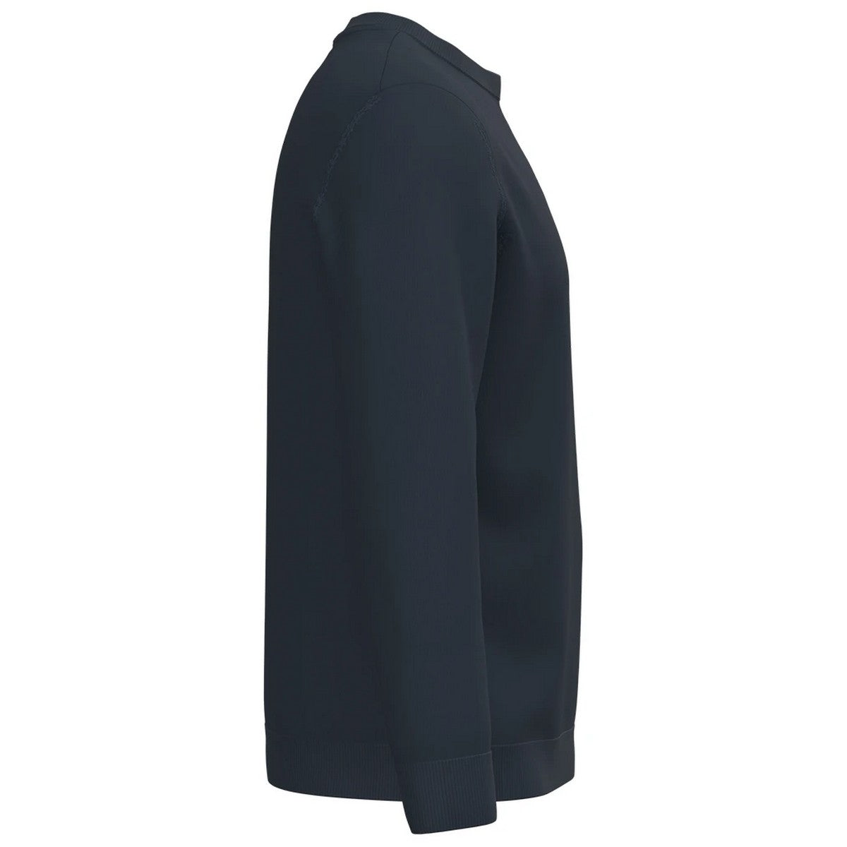 Navy - Side - Spasso Mens Round Neck Jumper