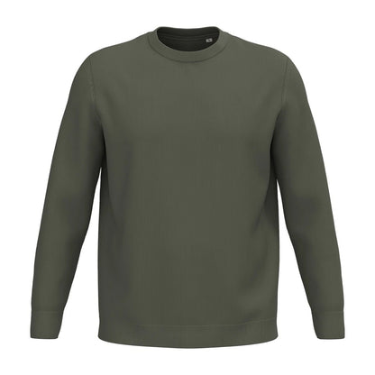Organic Khaki - Front - Spasso Mens Round Neck Jumper