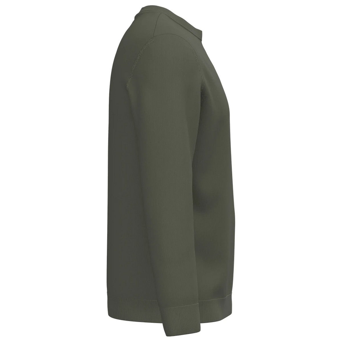 Organic Khaki - Side - Spasso Mens Round Neck Jumper