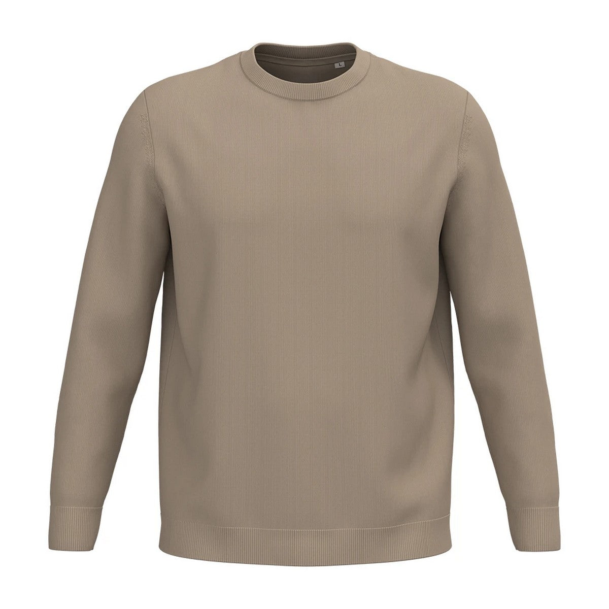 Wet Sand - Front - Spasso Mens Round Neck Jumper