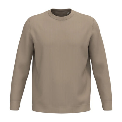 Wet Sand - Front - Spasso Mens Round Neck Jumper