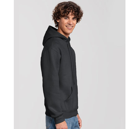 Light Graphite - Close up - Fruit of the Loom Unisex Adult Iconic Premium Hooded Sweatshirt