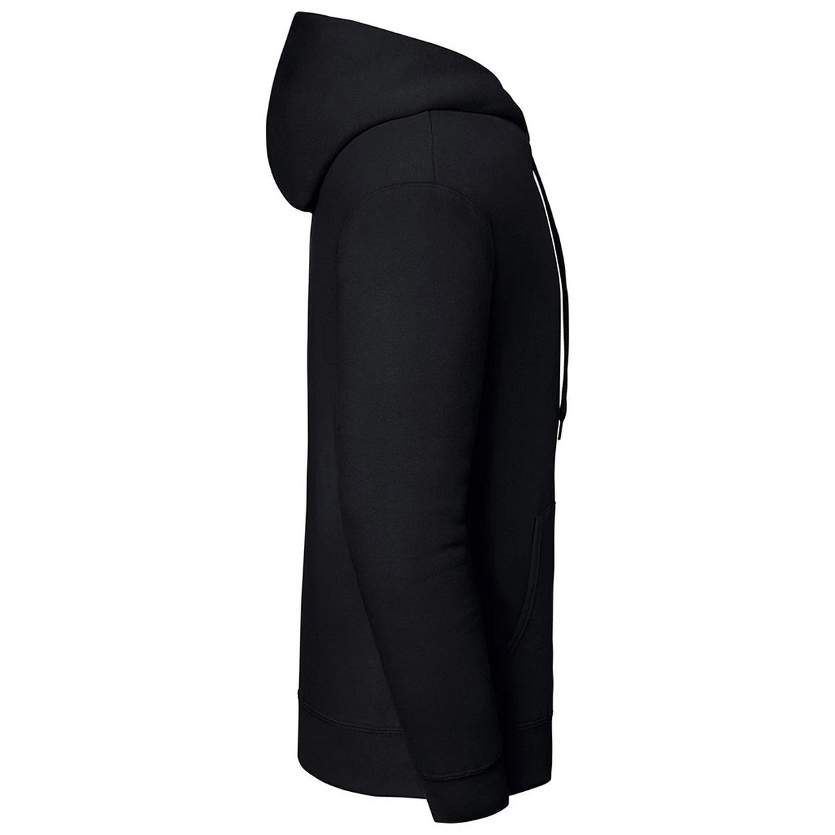 Black - Side - Fruit of the Loom Unisex Adult Iconic Premium Hooded Sweatshirt