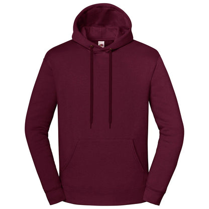 Burgundy - Front - Fruit of the Loom Unisex Adult Iconic Premium Hooded Sweatshirt