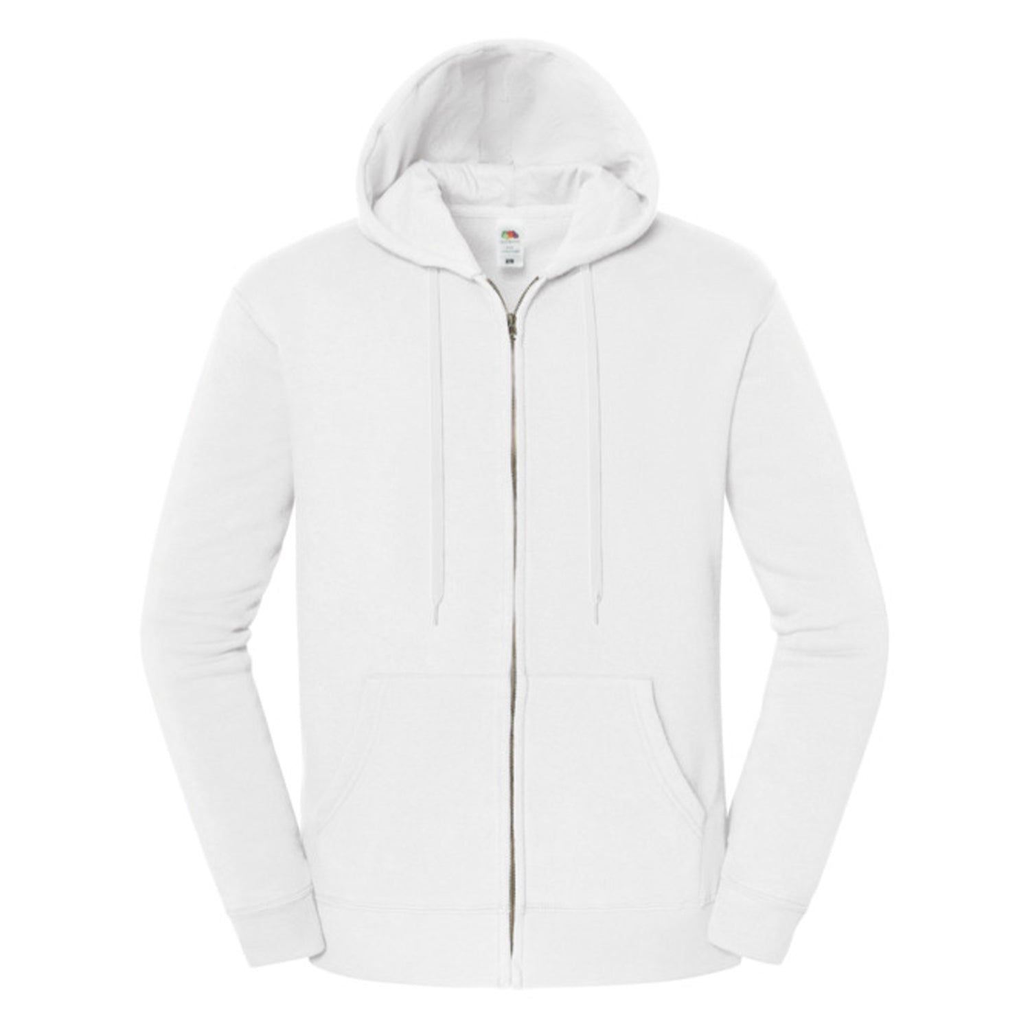 White - Front - Fruit of the Loom Mens Iconic Premium Hooded Sweat Jacket