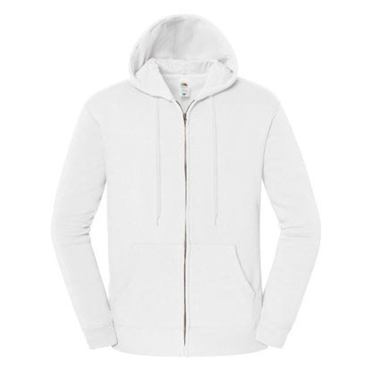 White - Front - Fruit of the Loom Mens Iconic Premium Hooded Sweat Jacket