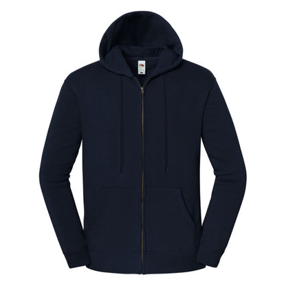 Deep Navy - Front - Fruit of the Loom Mens Iconic Premium Hooded Sweat Jacket