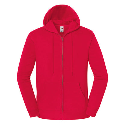 Red - Front - Fruit of the Loom Mens Iconic Premium Hooded Sweat Jacket