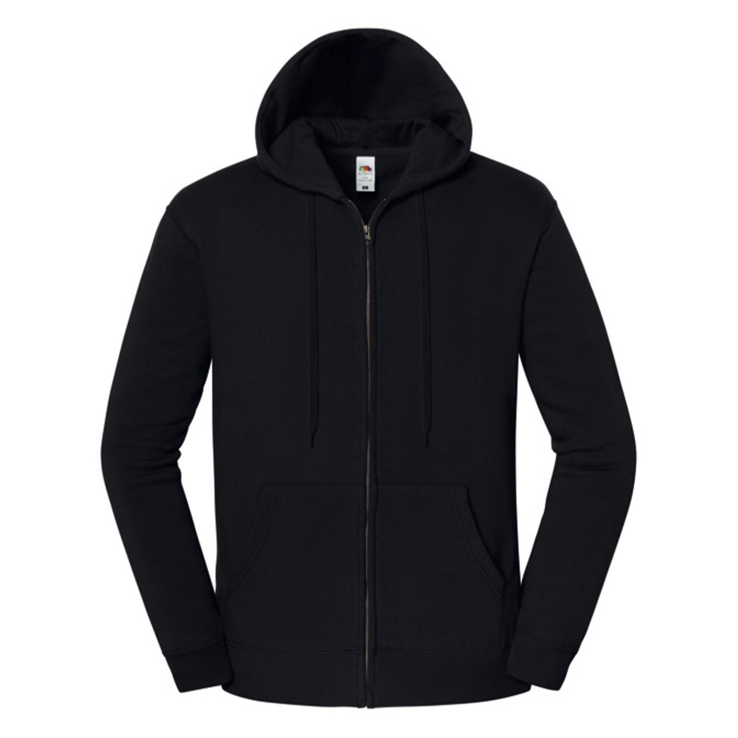 Black - Front - Fruit of the Loom Mens Iconic Premium Hooded Sweat Jacket