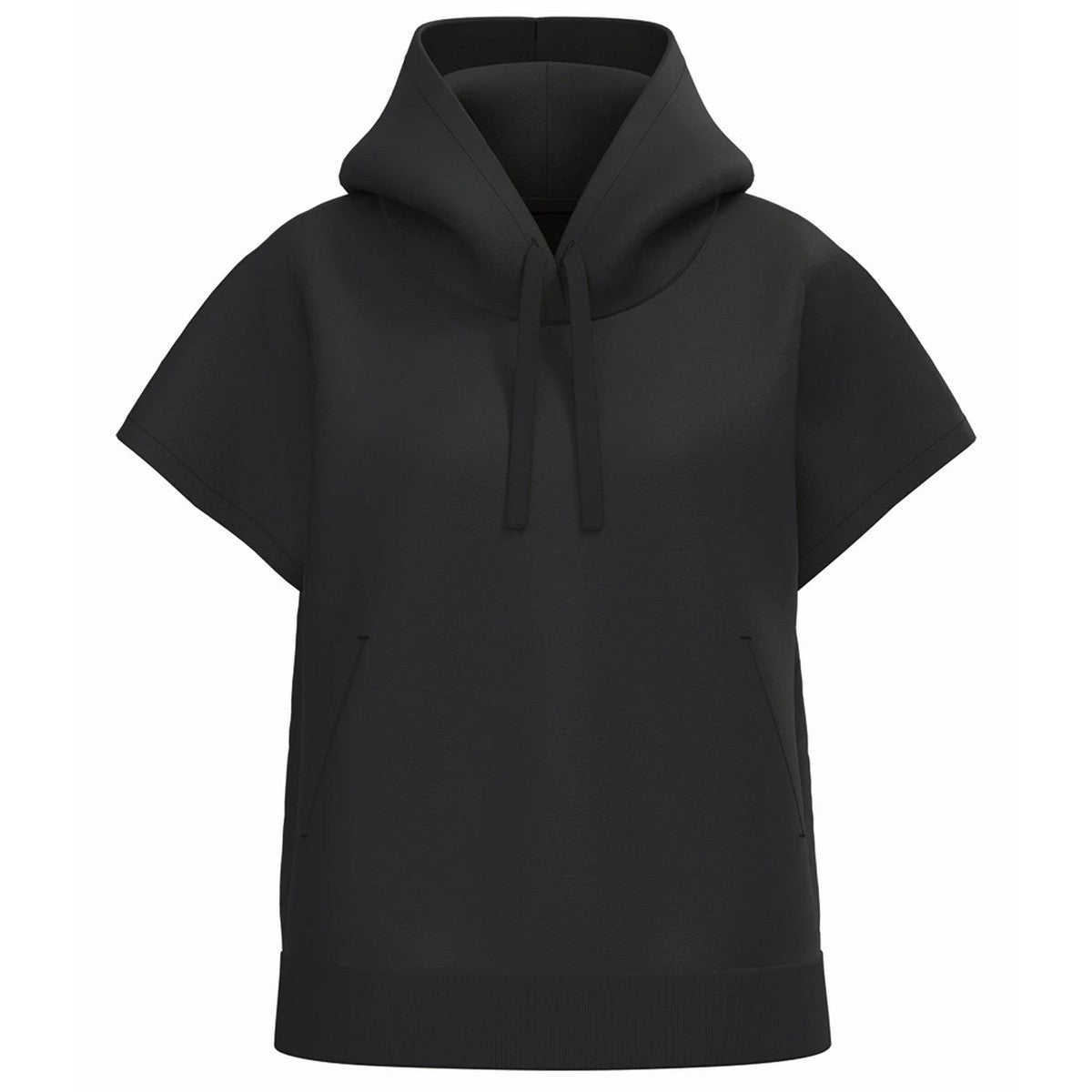 Black - Front - Native Spirit Womens-Ladies French Terry Short-Sleeved Hoodie