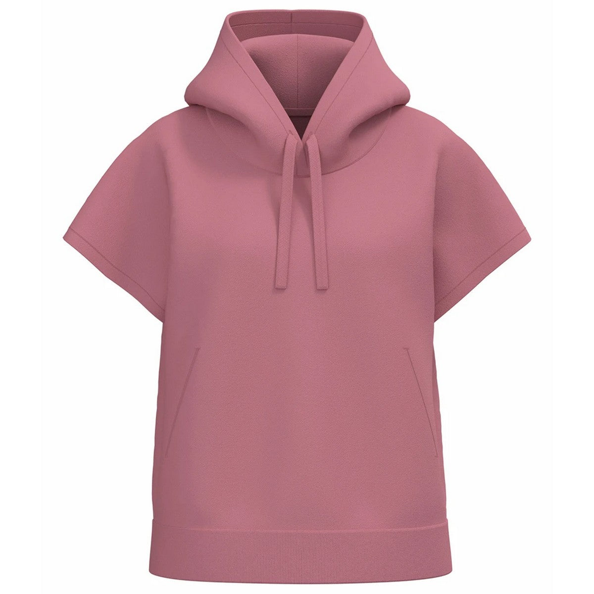 Antique Rose - Front - Native Spirit Womens-Ladies French Terry Short-Sleeved Hoodie