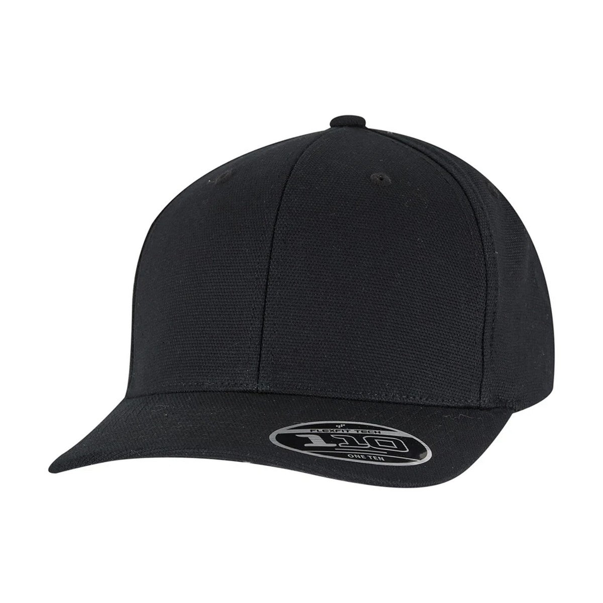 Black - Front - Flexfit 110 Curved Peak Snapback Cap