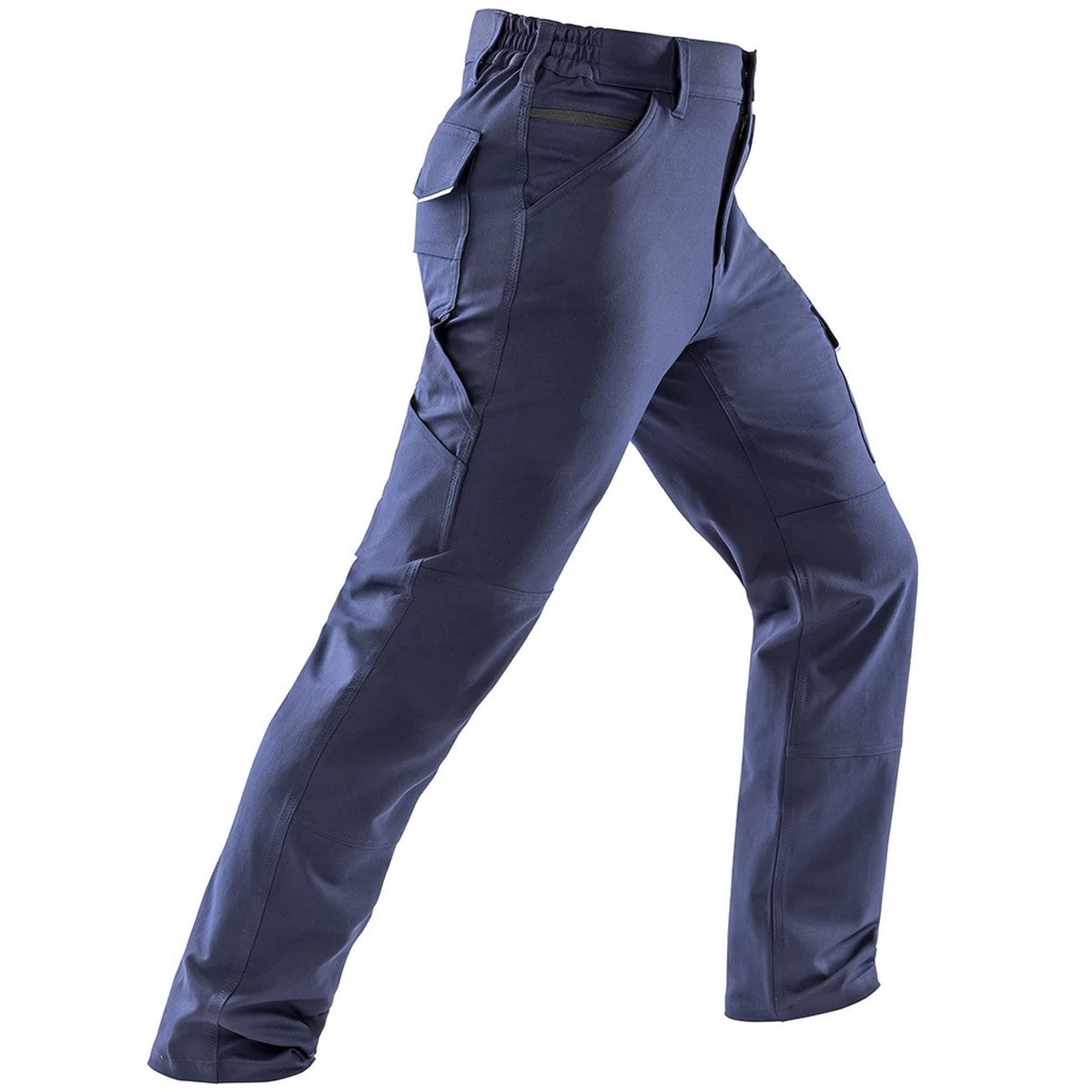 Navy - Side - Result Recycled Mens Dynamic Stretch Work Trousers