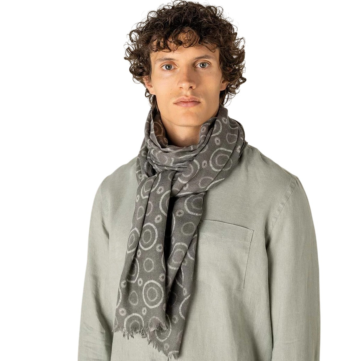 Grey - Back - Spasso Circle Scarf