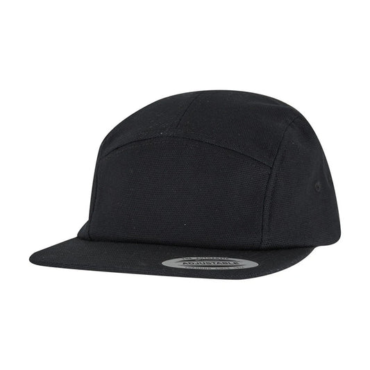 Black - Front - Flexfit Jockey Canvas Baseball Cap