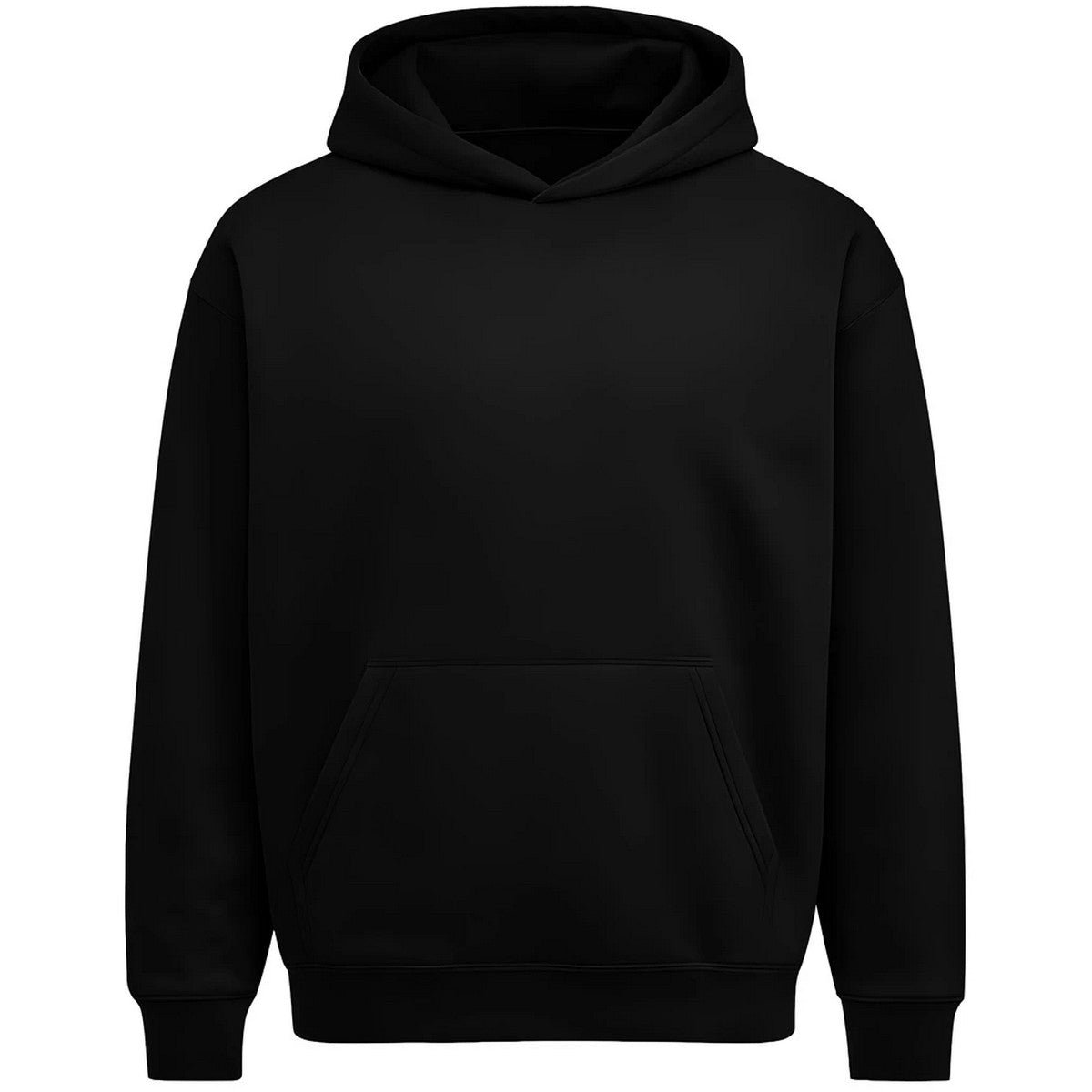 Black - Front - Anthem Mens Plain Hoodie