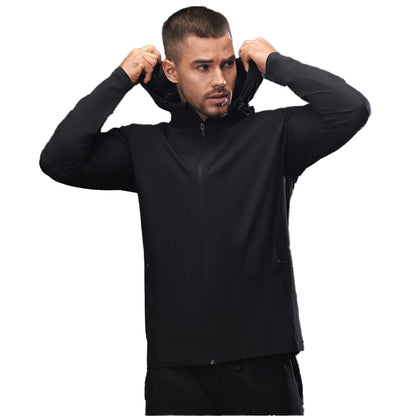Black - Close up - Tombo Unisex Adult Technical Full Zip Hoodie
