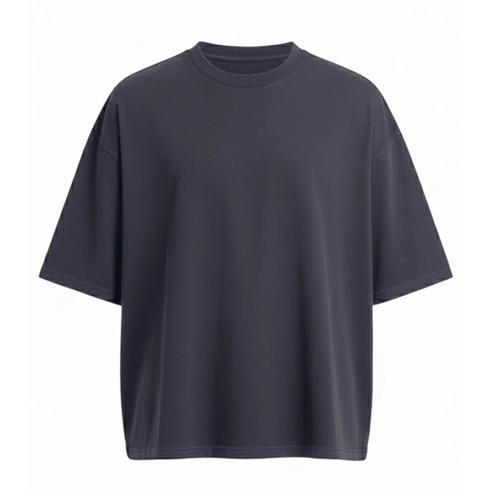 Solid Charcoal - Front - Awdis Mens Boxy Heavyweight Cropped T-Shirt