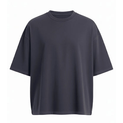 Solid Charcoal - Front - Awdis Mens Boxy Heavyweight Cropped T-Shirt