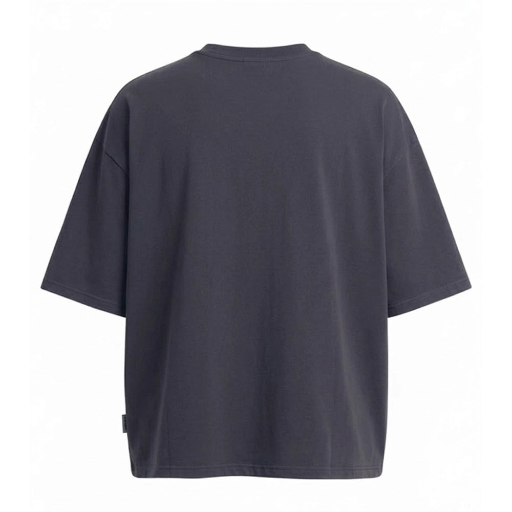 Solid Charcoal - Back - Awdis Mens Boxy Heavyweight Cropped T-Shirt