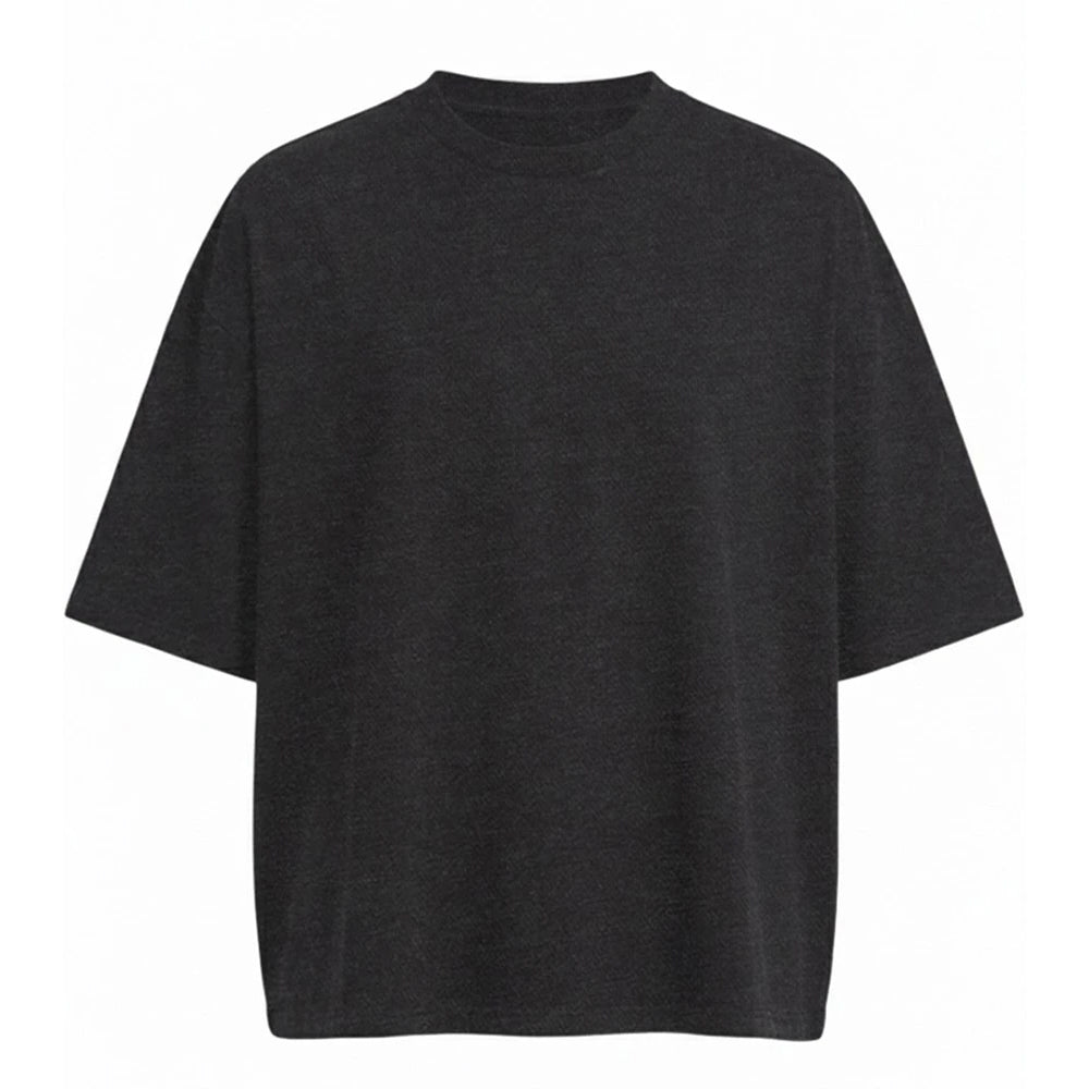 Washed Black - Front - Awdis Mens Boxy Heavyweight Cropped T-Shirt