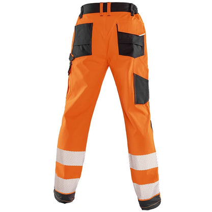 Fluorescent Orange - Back - Result Recycled Mens Dynamic Safety Trousers