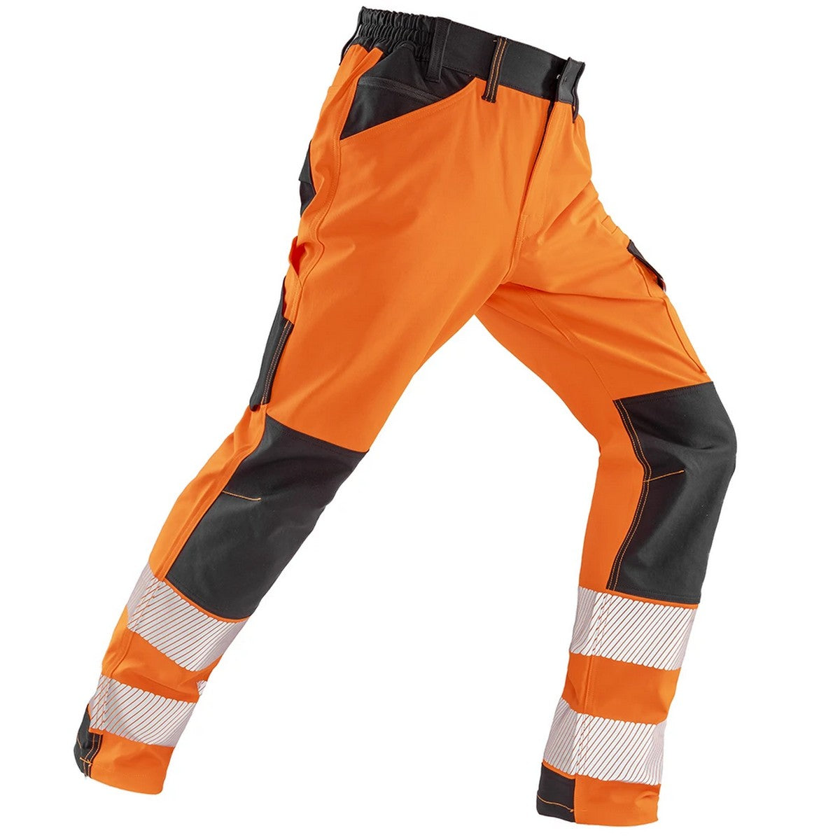 Fluorescent Orange - Side - Result Recycled Mens Dynamic Safety Trousers