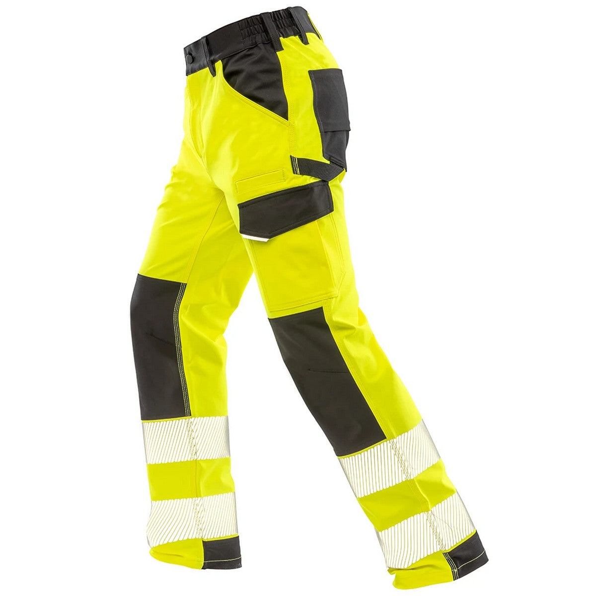 Fluorescent Yellow - Front - Result Recycled Mens Dynamic Safety Trousers