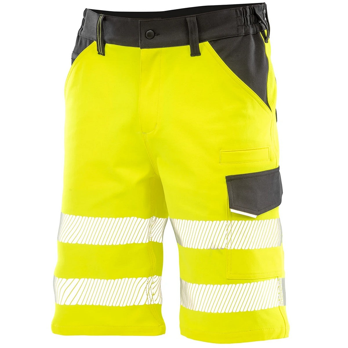 Fluorescent Yellow - Front - Result Recycled Mens Dynamic Stretch Shorts