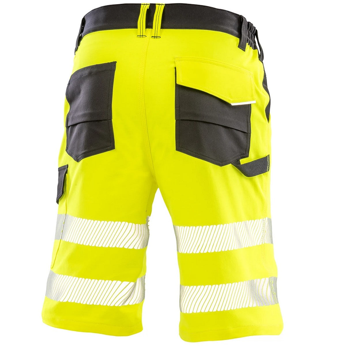 Fluorescent Yellow - Back - Result Recycled Mens Dynamic Stretch Shorts