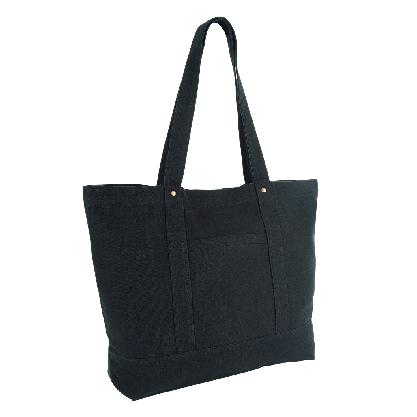 Black - Back - Kimood Cotton Washed Tote Bag