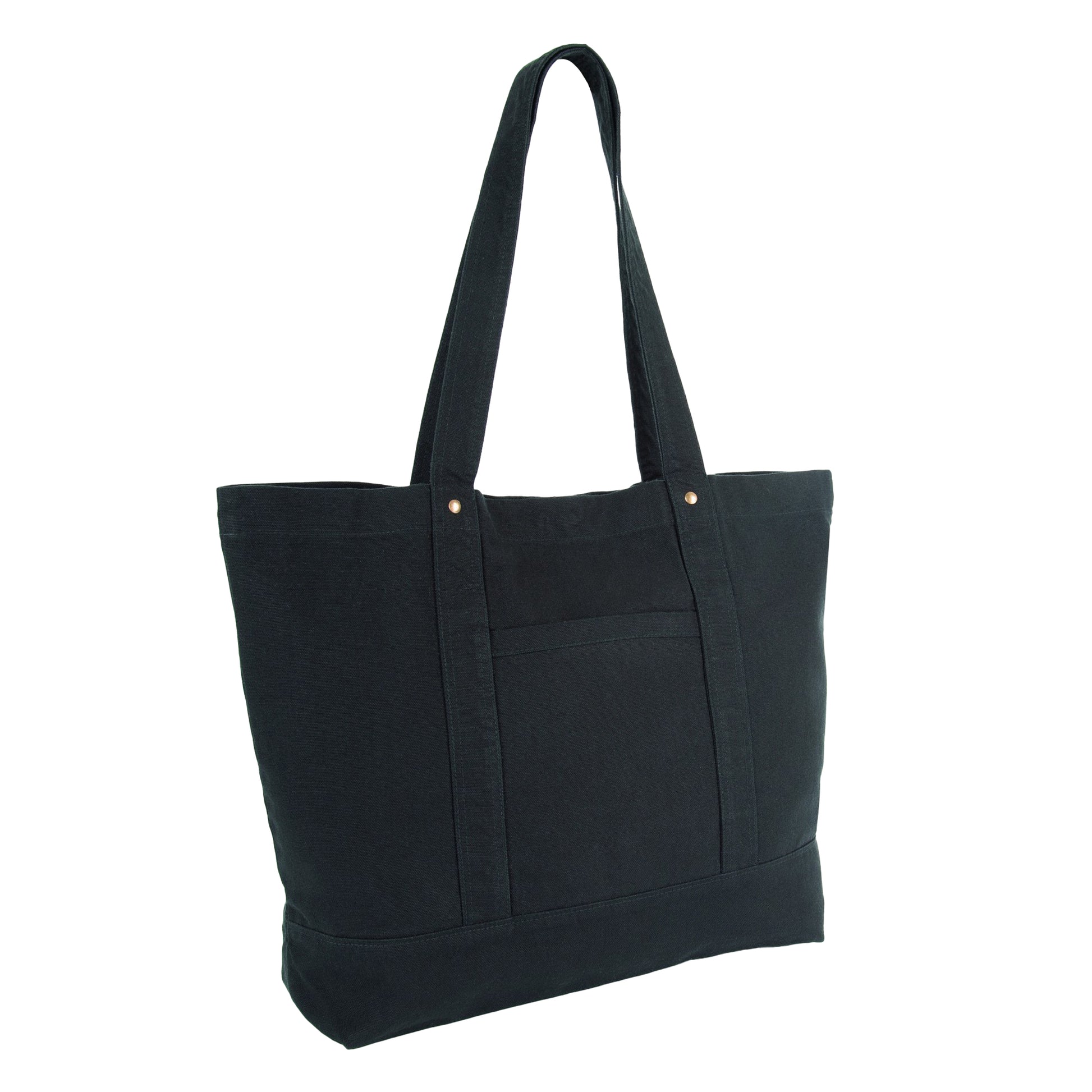 Black - Back - Kimood Cotton Washed Tote Bag