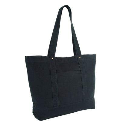Black - Back - Kimood Cotton Washed Tote Bag