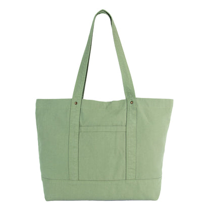 Green Clay - Front - Kimood Cotton Washed Tote Bag
