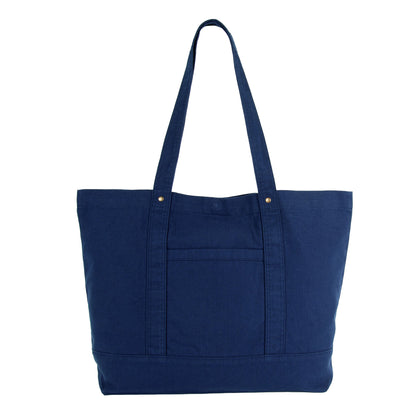 Navy - Front - Kimood Cotton Washed Tote Bag