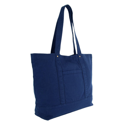 Navy - Back - Kimood Cotton Washed Tote Bag