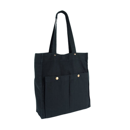 Washed Black - Back - Kimood Washed Cotton Tote Bag