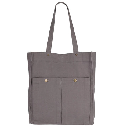 Washed Steeple Grey - Front - Kimood Washed Cotton Tote Bag