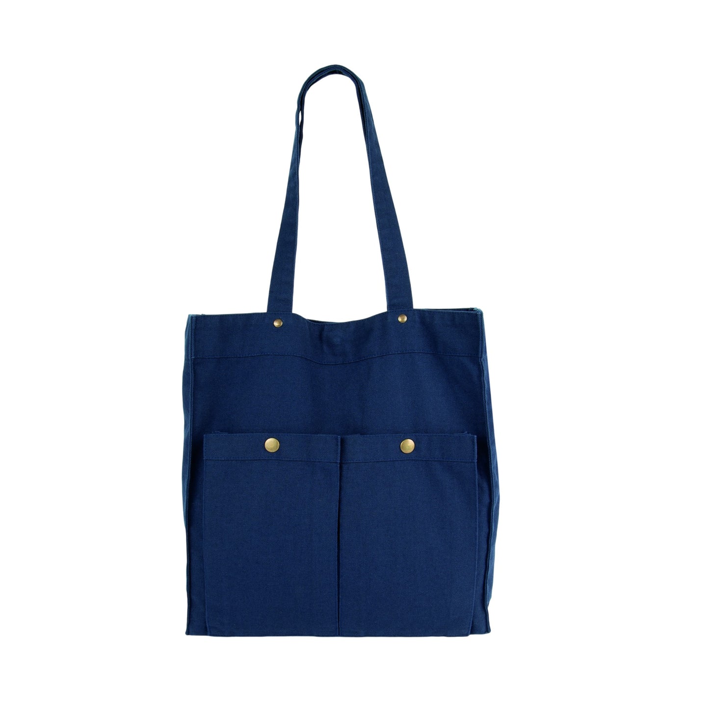 Washed Navy - Front - Kimood Washed Cotton Tote Bag