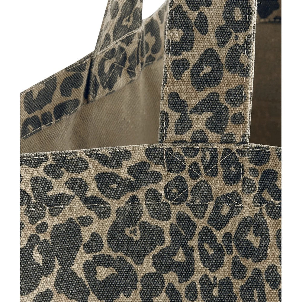 Leopard - Side - Westford Mill Leopard Print Canvas Oversized 35L Tote Bag