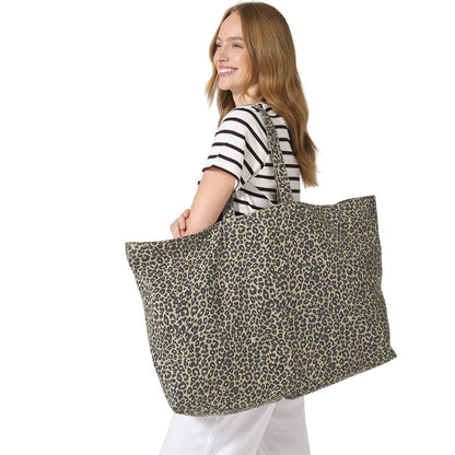 Leopard - Lifestyle - Westford Mill Leopard Print Canvas Oversized 35L Tote Bag
