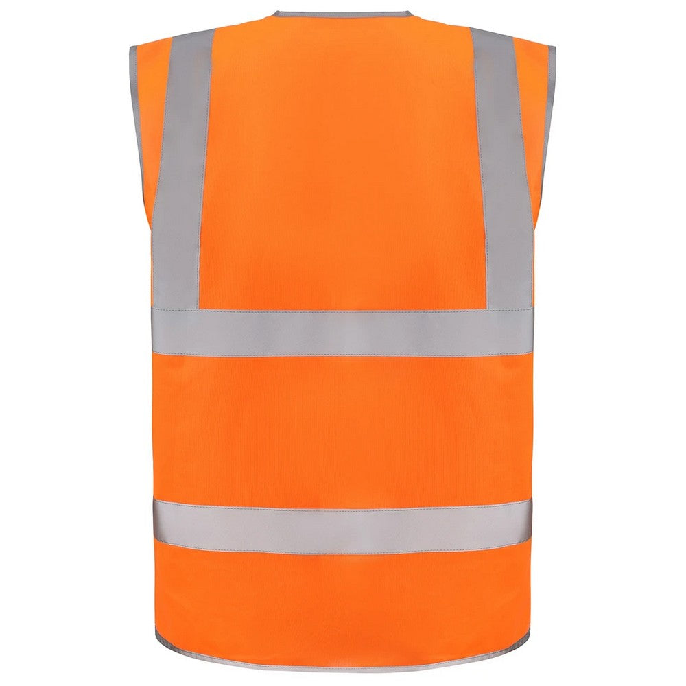 Orange - Back - Yoko Unisex Adult Hi-Vis Waistcoat