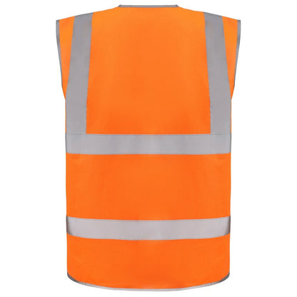Orange - Back - Yoko Unisex Adult Hi-Vis Waistcoat